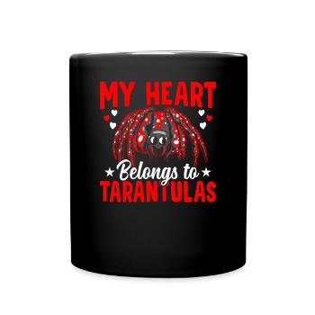 The heart belongs to the tarantula owner - Full Colour Mug - black - Front