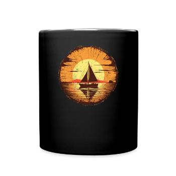 Sailboat Sailing Ship Sailing Yacht Vintage Sailing - Full Colour Mug - black - Front