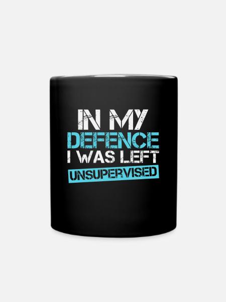 Cool Funny tee In My Defense I Was Left - Full Colour Mug - black