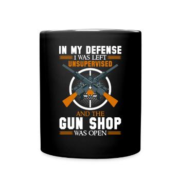 Cool Funny Tee Pour ma défense, j’ai été laissé - Mug uni - noir - Devant