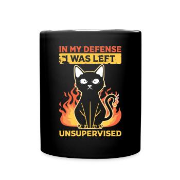 Cooles lustiges T-Shirt Zu meiner Verteidigung wurde ich zurückgelassen - Tasse einfarbig - Schwarz - Vorne