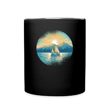 Sailboat Sailing Ship Sailing Yacht Vintage Sailing - Full Colour Mug - black - Front