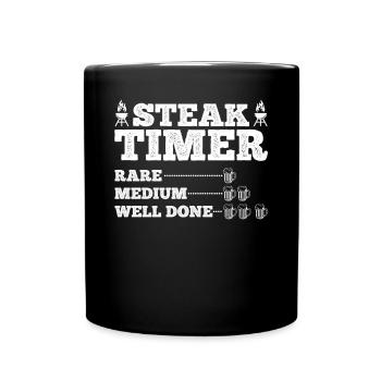 Steak Timer Rare Medium Well Done Beer Lover & BBQ - Tasse einfarbig - Schwarz - Vorne
