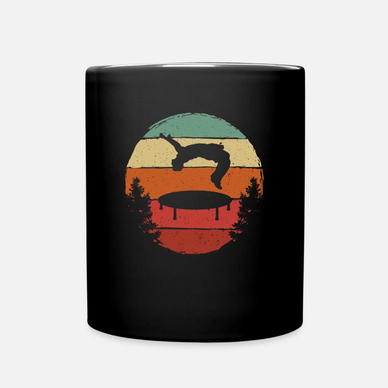 Trampoline Retro Backflip - Tasse einfarbig - Schwarz