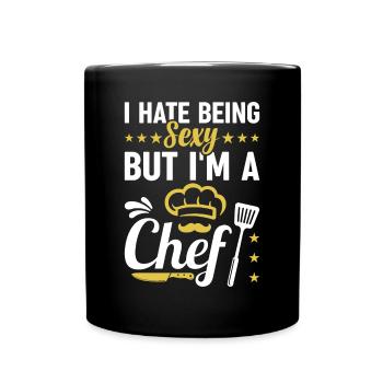 Je déteste être sexy mais je suis un couteau de cuisine de chef et - Mug uni - noir - Devant