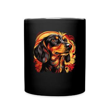 Hunde Spruch Dachshund Design für Hundeliebhaber - Tasse einfarbig - Schwarz - Vorne