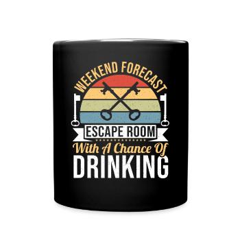 Retro Weekend Forecast Escape Rooms Challenge Myst - Tasse einfarbig - Schwarz - Vorne