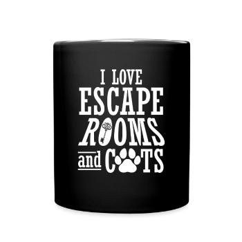 Drôle J’aime les salles d’évasion et les chats Mystery Challen - Mug uni - noir - Devant