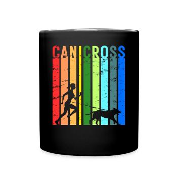 Canicross Hundesport Hundelauf Idee - Tasse einfarbig - Schwarz - Vorne
