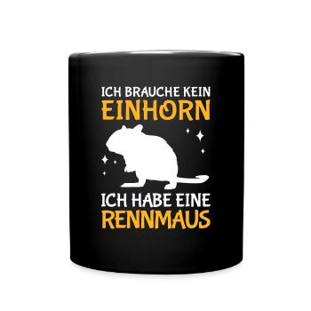 Ich habe eine Rennmaus Nagetier Gerbil - Tasse einfarbig - Schwarz - Vorne