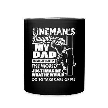 Lineman Lineman s Daughter - Full Colour Mug - black - Front