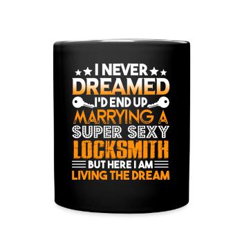 Locksmith Marrying A Super Sexy Locksmith - Full Colour Mug - black - Front