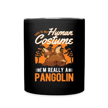 Pangolin Human Costume Halloween Schuppentier - Full Colour Mug - black - Front