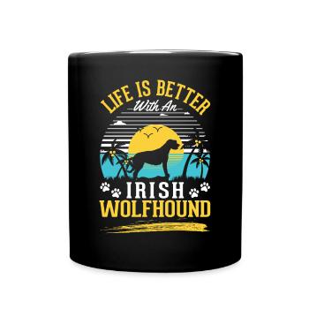 Irischer Wolfshund Irish Wolfhound - Tasse einfarbig - Schwarz - Vorne