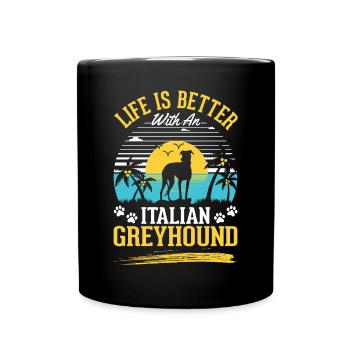 Italian Greyhound Gift - Full Colour Mug - black - Front