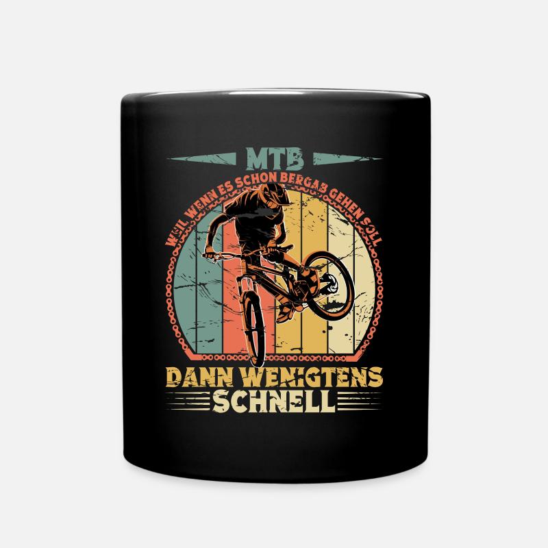 Mountainbike Radfahrer Mountainbiker - Tasse einfarbig - Schwarz