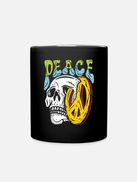 Peace Skull - Tasse einfarbig - Schwarz