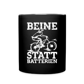 Mountainbike Fahrradfahrer Radsport MTB - Tasse einfarbig - Schwarz - Vorne