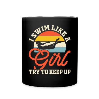 Flotteur de natation - Mug uni - noir - Devant