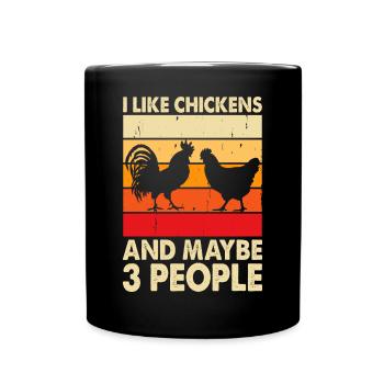 Chickens Chicken - Full Colour Mug - black - Front