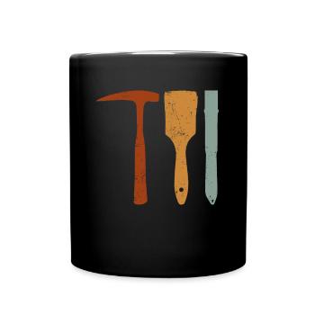Rockhound's Toolkit Retro Farben - Rockhounding - Tasse einfarbig - Schwarz - Vorne