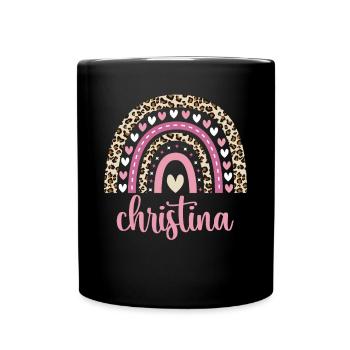 Christina Regenbogen Name Geburtstag Christina - Tasse einfarbig - Schwarz - Vorne