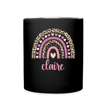 Claire Regenbogen Name Geburtstag Claire - Tasse einfarbig - Schwarz - Vorne