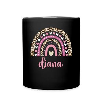 Diana Regenbogen Name Geburtstag Diana - Tasse einfarbig - Schwarz - Vorne