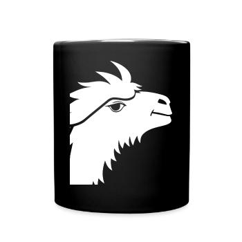 Funny Llama Silhouette Cheeky Fun Llamas - Full Colour Mug - black - Front