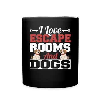 Drôle j’aime les salles d’évasion et les chiens Défi mignon - Mug uni - noir - Devant
