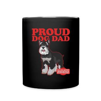 Zwergschnauzer Dad | Schnauzer Hundepapa Geschenk - Tasse einfarbig - Schwarz - Vorne
