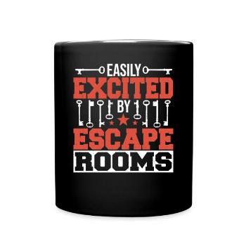 Mystery Easily Excited By Escape Rooms Puzzle Game - Tasse einfarbig - Schwarz - Vorne