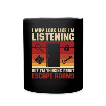 I'm Thinking About Escape Rooms Retro Challenge Vi - Tasse einfarbig - Schwarz - Vorne