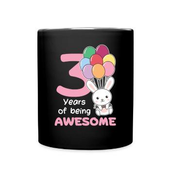 Lapin pour les enfants de 3ème anniversaire de trois ans - Mug uni - noir - Devant
