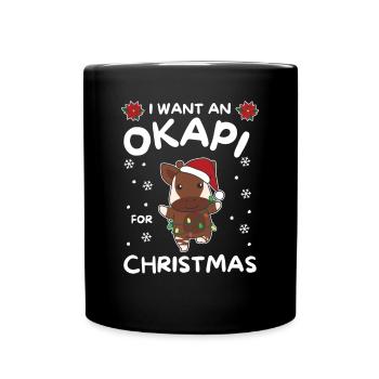 Je veux un okapi pour Noël okapi doux - Mug uni - noir - Devant