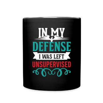 Cooles lustiges T-Shirt zu meiner Verteidigung, ich wurde verlassen - Tasse einfarbig - Schwarz - Vorne