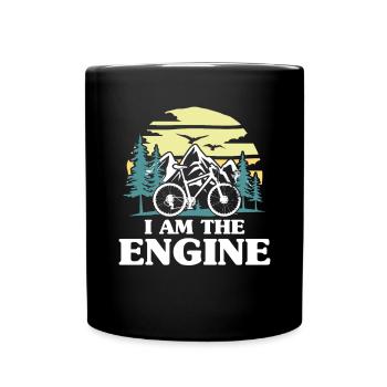 I am the engine bike - Mountainbike reiten Spruch - Full Colour Mug - black - Front