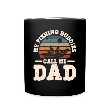 Pêche et pêche avec papa - Cadeau de pêcheur - Mug uni - noir - Devant