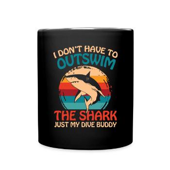 Schwimmen und tauchen - lustiger Spruch - Tasse einfarbig - Schwarz - Vorne