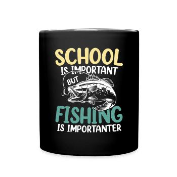 L’école est importante, mais la pêche est plus importante - Mug uni - noir - Devant