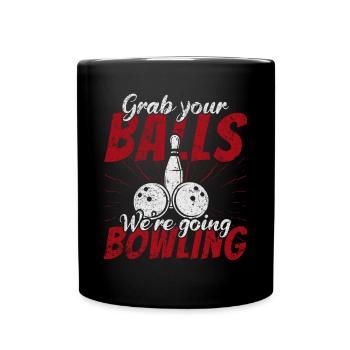 I'd Rather be Bowling retro for Man & Woman - Full Colour Mug - black - Front
