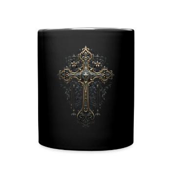 Gotisches Kreuz Goths Design Viktorianisch - Tasse einfarbig - Schwarz - Vorne