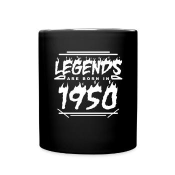 1950 - Jahrgang 1950 - Baujahr 1950 - Tasse einfarbig - Schwarz - Vorne