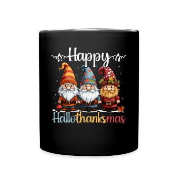 Hallothanksmas Halloween Thanksgiving Weihnachten - Tasse einfarbig - Schwarz - Vorne