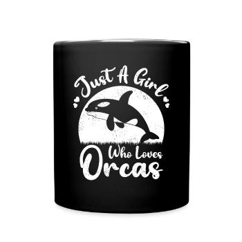 Nur ein Mädchen, das Orcas liebt - Tasse einfarbig - Schwarz - Vorne