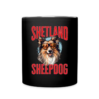 Shetland Sheepdog Dog Sheltie - shetland sheepdog - Full Colour Mug - black - Front