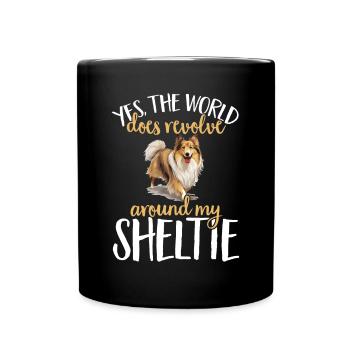 Shetland Chien de berger Sheltie - Mug uni - noir - Devant