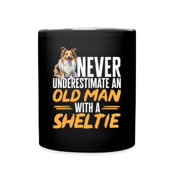 Shetland Chien de berger Sheltie - Mug uni - noir - Devant