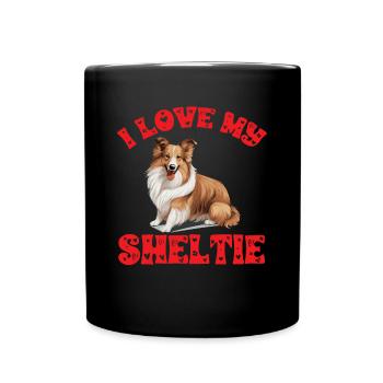 Shetland Sheepdog Dog Sheltie - J’adore mon Sheltie - Mug uni - noir - Devant