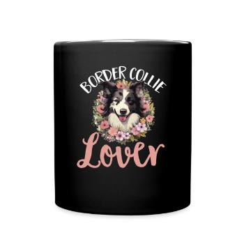Border Collie Dog - Border Collie Lover - Full Colour Mug - black - Front